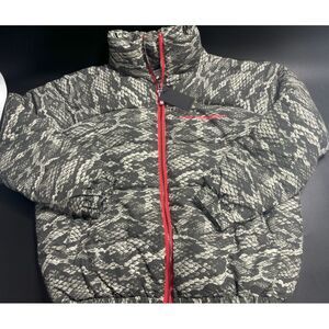 OneTeaspoon NWT The Dirtee Love Puffa Jacket in Snake Print Size Small MSRP $290